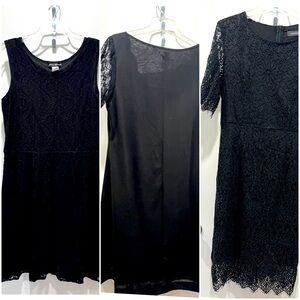 Three Black Lace Dresses.